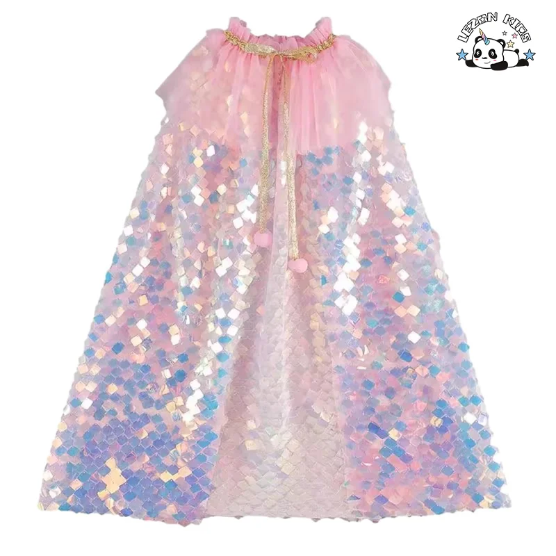 LEZONKIDS - Customized Girls Clothing Girls Dress Mantle Birthday Party Princess Sequins Dress for Kids